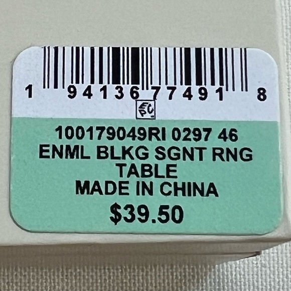 💥SALE Signet Ring Crystal Pave Gold Tone Rhodium Plated Black Enamel Sz‎ 8 NWT - Picture 11 of 11